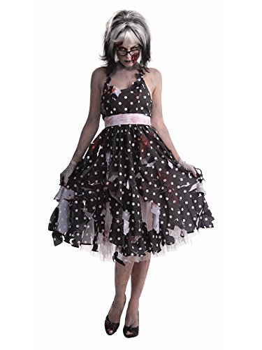 Woman's Zombie Housewife Costume, Black/White, One Size