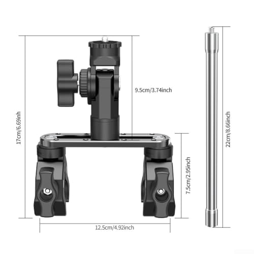 Support de serrage à double tête réglable pour DJI Osmo Action 6 et Insta360 X5 - 7