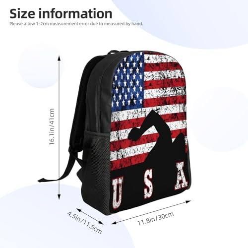 American Flag Swimming Team Backpack Simple Leisure Travel Backpack Outgoing Daypack 16 inch3