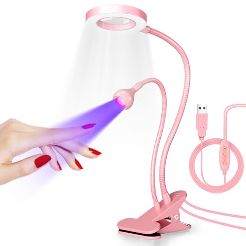 krofaue UV Nail Lamp - 6X Magnifier, 4 Brightness Levels