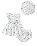 Vibebox Baby Girl Dresses 12-18 Months Ruffle Sleeveless Waist Bow Button Dress Gifts 1 Year Old Birthday...