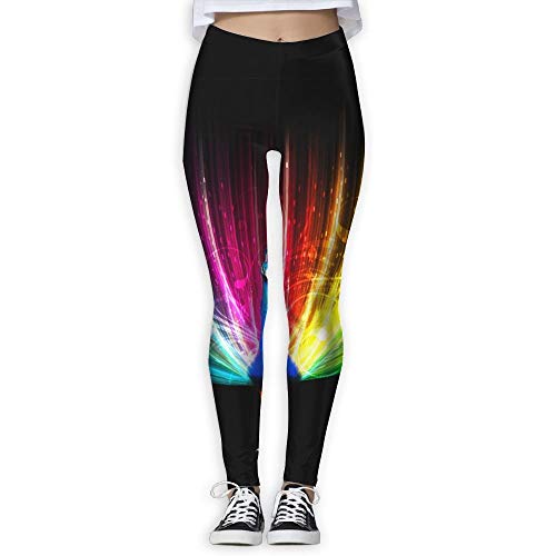 ONGH Coloridas Mujeres de Pavo Real Impresas Leggings de Entrenamiento de Yoga de Cuerpo Entero para Correr Deportes al Aire Libre Talla S
