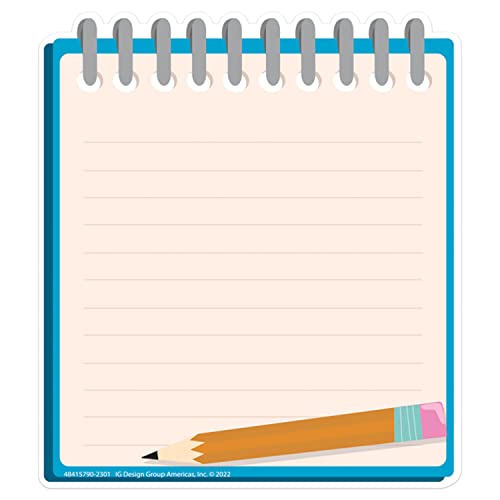 Eureka Notebook Paper Cut-Out Classroom Decorations for Teachers, 36 Pieces