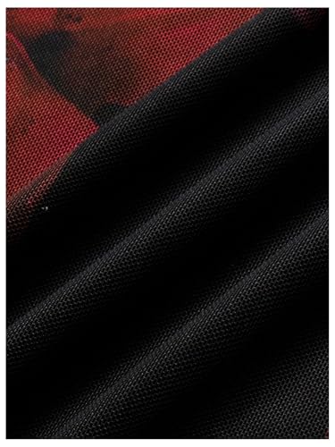 Image of Verdusa Women's Y2K Mini Dress Floral Sexy Cami Dress Short Bodycon Causal Going Out Dresses Black and Red Small