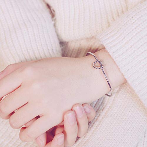 ASHMITA 3Pcs Rose Gold Bangle for Women Simple Olive Leaf|Star Month|Knot Heart Cuff Bracelet Gift Jewelry - Image 3