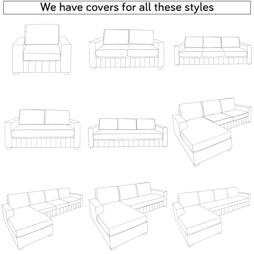 Image of HOKIPO Polyester 100% Waterproof 140GSM Stretchable Sofa Seat Cushion Cover 2 Seater, Beige (AR-5353-BGE)