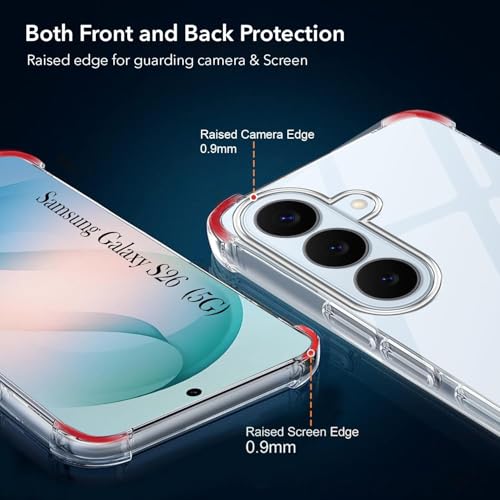 Image of Jkobi Shockproof Crystal-Clear Back Cover for Samsung Galaxy S26 5G (Anti Yellow Case | Drop & Camera Protection | Hard Polycarbonate)