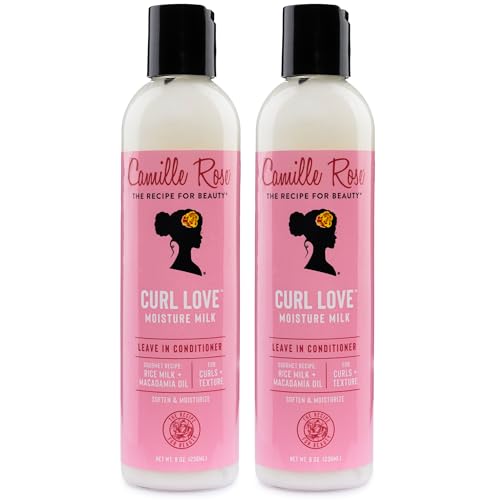 Camille Rose Leave-In Conditioner Curl Love Moisture Milk 2-Pack Curly Hair Moisture Detangler Frizz Control 8 Fl Oz