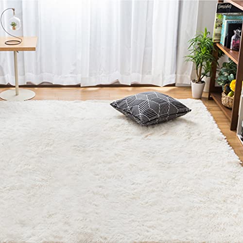 StorePocketラグ 洗える 2点セット ラグ&ウレタン下敷き シャギー 長毛 毛足30mm 3畳 約190cm×240cm アイボリー さらさらエアリーパイル ホットカーペットカバー 軽量設計 サラ