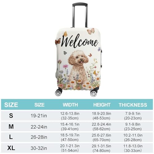 Poodle Among Flowers Travel Suitcase Protector Luggage Cover Protective Washable Anti-scratch Baggage Cover2