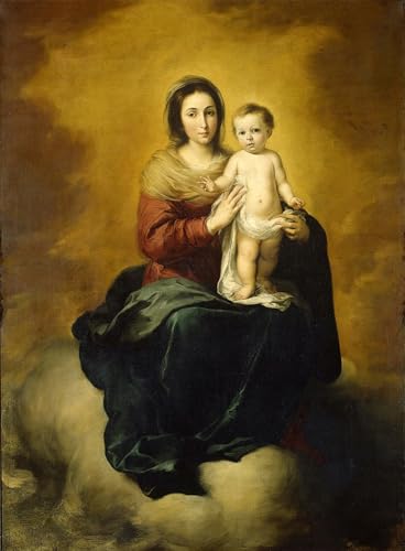 Toile Vierge à l'Enfant Murillo habiller grand mur vide salon