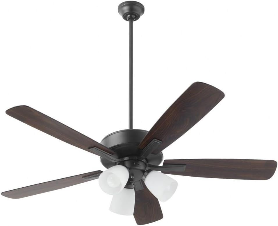 Quorum 4525-3159 Ovation 52" Ceiling Fan with Lights, Matte Black