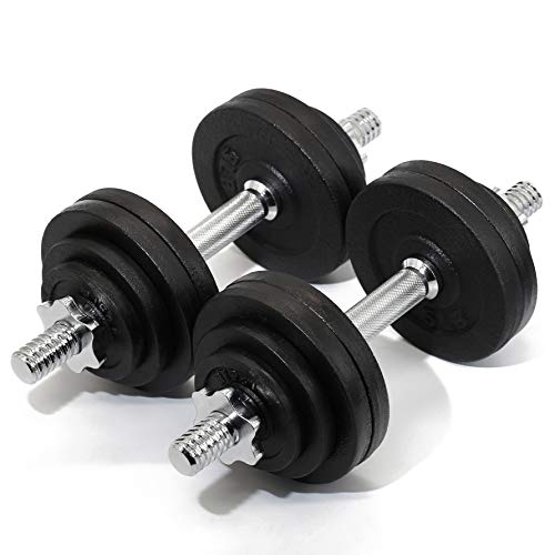 Unipack Adjustable Cast Iron Dumbbells 65lbs(2x32.5lbs) Pair