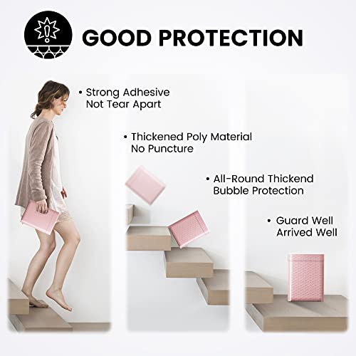 Image of Fuxury 300 Pack Sakura Pink Bubble Mailers 6x10 Bubble Shipping Envelopes | #0 Thick Small Bubble Padded Mailer Strong Adhesion Padded Envelopes for Mailing Jewelry,Makeup