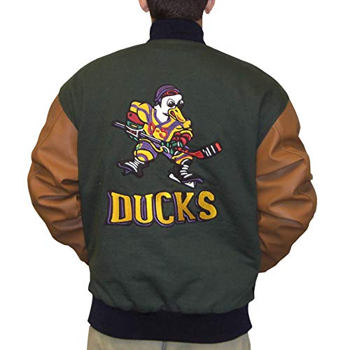 Image of My Party Shirt Gordon Bombay Ducks Varsity Jacket - Everyday Wear & Costume Coat 90s Hockey Movie Gift Embroidered Letterman