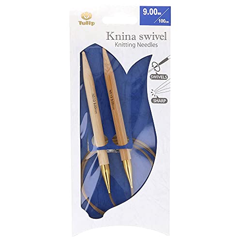 Tulip Knina Swivel Circular Knitting Needle 100 cm, 9.0 mm - 1 piece, Beige/Gold/Bronze, 9.00mm