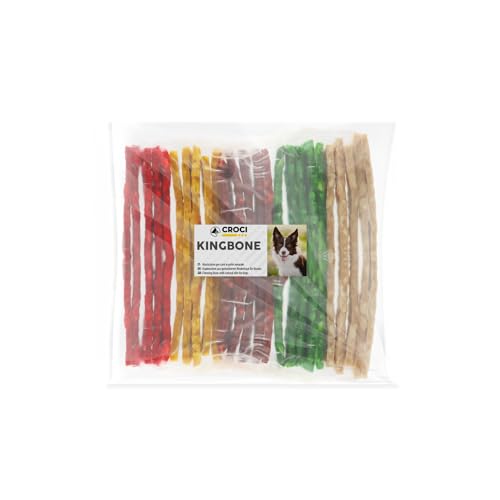 Croci King Bone Munchy – Barritas de Hueso para Perros, de Piel de Vacuno Natural, para la Limpieza de los Dientes, 12,5 cm, 25 Unidades