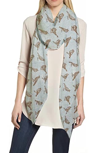 Backyard Bird Print Women's Scarf Shawl Wrap Lightweight