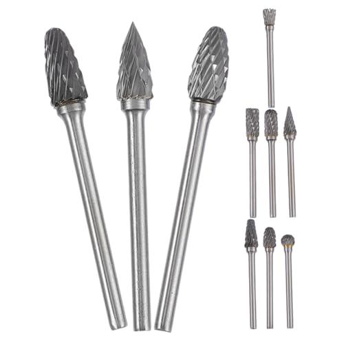 Veemoon 10Pcs Burrs rotativos carburo tungsteno alta velocidad miniatura 1