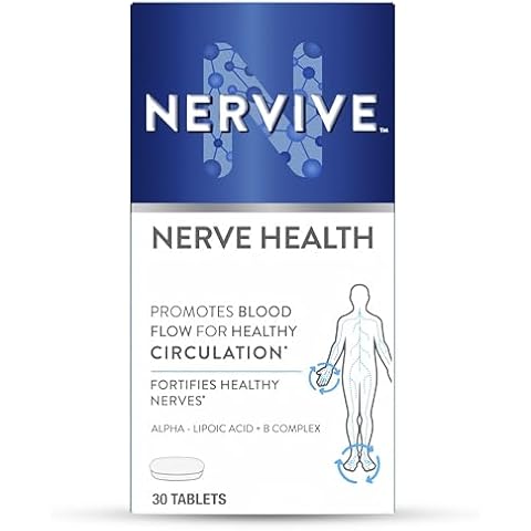 Nervive Nerve Health, with Alpha Lipoic Acid, to Fortify Nerve Health and Function in Fingers, Hands, Toes, & Feet*, ALA, Vitamins B12, B6, & B1, 30 Tablets (Packaging May Vary) Cover