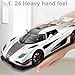 1:24 Scale Koenigsegg ONE Diecast Car Model Toy with Opening Doors, Sound & Light Features for Boys, Kids & Adults (Koenigsegg White)