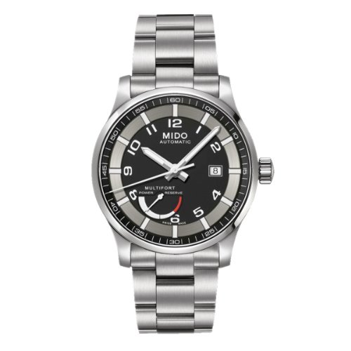 MIDO Montre Homme XL Multifort Analogique Automatique Acier Inoxydable M0054241105202, Argent/Noir, Sangles