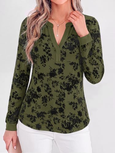 BTFBM Womens Tops Floral Sheer Mesh Long Sleeve Blouses Dressy Casual - image 7