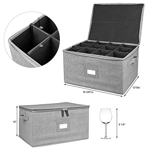 Vtvt Wine Glass Storage Container Stemware, Holds 12 Red Or White Wine Glasses, And Crystal Glassware Hard Shell Moving Box With Hard Top And Sides (Set Of 2) #TOP3