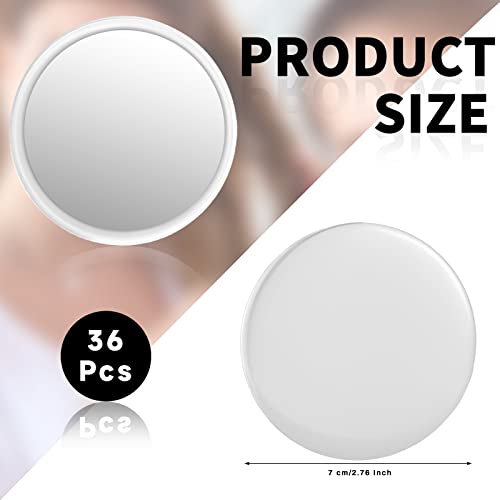 Blulu 36 Pcs Compact Mirror Bulk Mini Mirrors For Purse Round Small Makeup Pocket Mirror Makeup Glass Mirror Portable Personal Mirror For Women Girls Gifts Travel Daily Use, 2.76 Inch (White) #TOP2