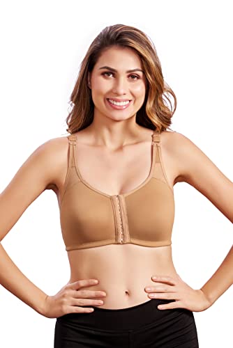Image of MAROON 922 Women Cotton Brushed Lycra Full Coverage No Bounce, Non-Wired, Non-Padded Front Open Magic Bra with Back Support