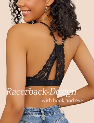 Avidlove Bralettes for Women Lace Racerback Bras Wireless Unlined Bralette Comfy Bra Sexy Lingerie No Padded2