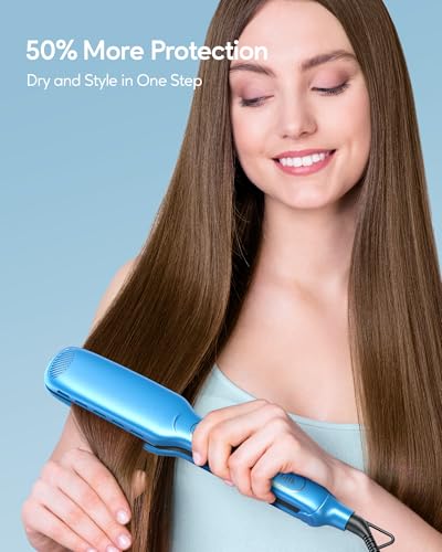 Wavytalk 35-US-WA139BLUE-2GR08827 Hair Straightener, 1.7 Inch Wide Titanium Wet To Dry Flat Iron thumb #2