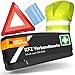 Produktbild PURAHELP® KFZ Erste Hilfe Set Kombitasche schwarz inkl. Warndreieck & Warnweste [DIN 13164] - Auto Erste Hilfe Kit mit Verbandstasche - StVO Konform für 2026 - PKW Verbandskasten