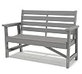 GREENVINES Outdoor Bench | HDPE | Garden Benches | All Weather | for Outdoors Patio Park Porch Outside Backyard | 2-Person | Grey