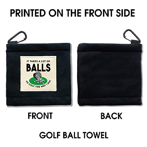 Touner It Take A Lot Of Funny Golf Ball Cleaning Towel Pocket With Clip Wiping Cloth Cleaning Tool, Golf Accessories, Golf Fan, Husband Grandpa, Papa, Dad, Retirement Gift For Men Women #TOP1