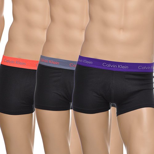 Calvin Klein Herren 3p Low Rise Trunk' Boxershorts, Schwarz (CH1), Large (3er Pack)