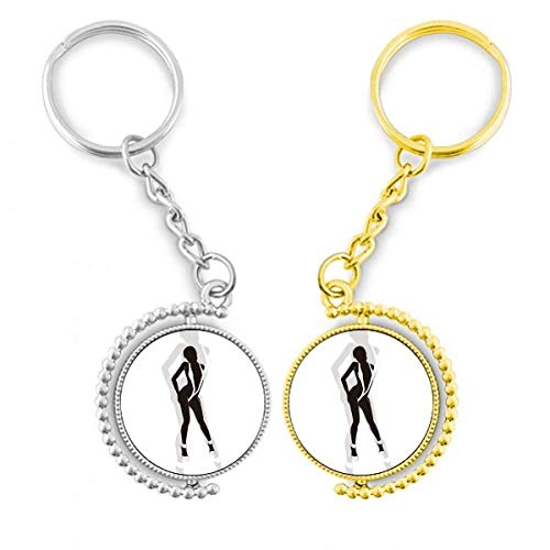 Anneau de métal doré porte-clés clé femmes sexy slip de longues jambes