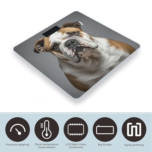 Báscula digital para baño con plataforma amplia y pantalla LCD miniatura 3