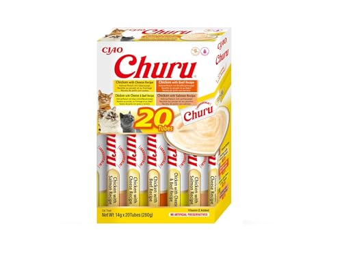 INABA Churu - Puré para Gato Con 4 Sabores a Carne y Pollo - Deli...