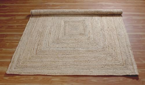 Tapete Kilim cuadrado 91x91 cm en yute natural miniatura 6
