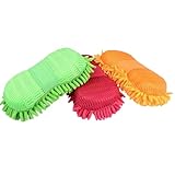 QNJL Car Cleaning Brush Cleaner Tools Microfiber Clean Car Windows Cleaning Sponge Cloth Towel Car Wash Gloves Auto Washer (Multicolor 1Pc)