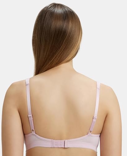 Image of Jockey 1820 Women Wirefree Non Padded Soft Touch Microfiber Elastane Stretch Full Coverage Everyday Bra with Stylised Mesh Panel