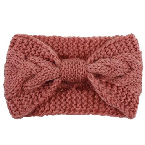 Bandeau tricoté pour femme avec nœud élégant en laine couleur unie