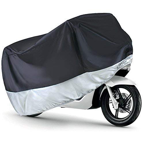 LotFancy All Season Waterproof Motorcycle Cover, Sun Outdoor Protection Fits up Tour Bike, Scooter Bike, Motors, Dirt Bike and Road Bike, Choppers and Cruisers