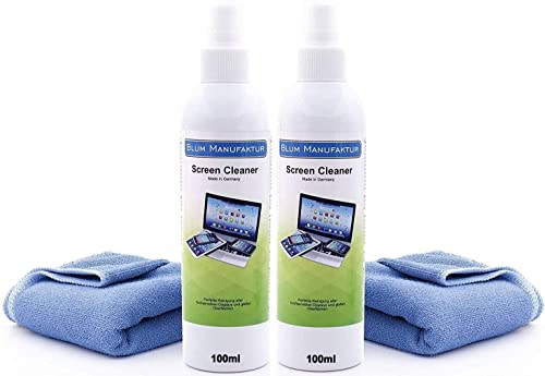 Ya en manzanajugosa.com: Blum - 2x 100ml Limpiador de pantalla + 2x paño de microfibra 30x30 cm. Limpieza perfecta de todas las pantallas y displays. Sin rayas y sin estrías.