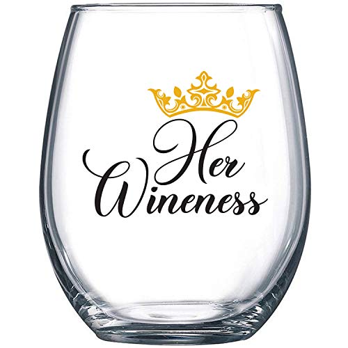 Her Wineness - Funny Wine Glass 15oz - Perfect Gift for Women, Girlfriend