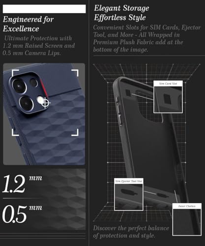 Image of WOW IMAGINE Back Cover for Oppo K13 5G with Hexa Cube Design | Ultra Slim Soft Rubberised Case | Inner Velvet Fabric | Matte Silicone Flexible Mobile Case | Camera Protection - Blue