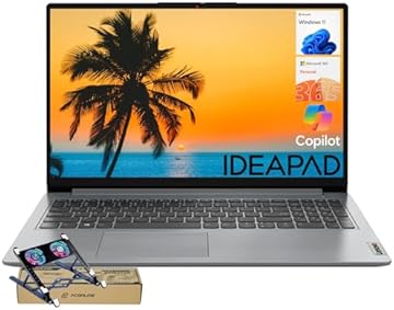 Lenovo IdeaPad FHD Business Laptop | Microsoft Office 365 | 15.6" FHD Anti-Glare Display | 1.1TB Storage | Intel 4-core CPU | Type-C | Copilot AI | HDMI | 10HR Battery | Windows 11 w/Cooler
