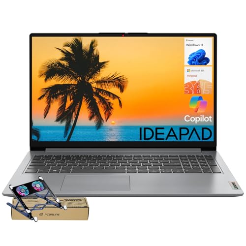 Lenovo IdeaPad FHD Business Laptop | Microsoft Office 365 | 15.6' FHD Anti-Glare Display | 128GB Storage | Intel 4-core CPU | Type-C | Copilot AI | HDMI | 10HR Battery | Windows 11 w/Cooler