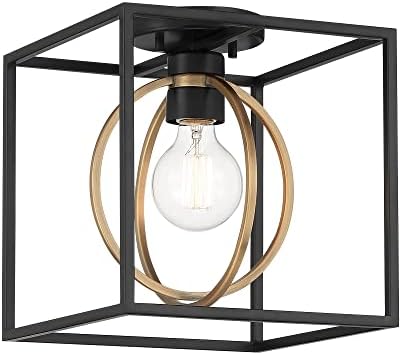 DESIGNERS FOUNTAIN Kew Gardens Semi Flush Mount Ceiling Light, 10 Inch Lighting Fixture for Kitchen, Bedroom, Bathroom, and Hallway, Matte Black, D276M-SF-MB